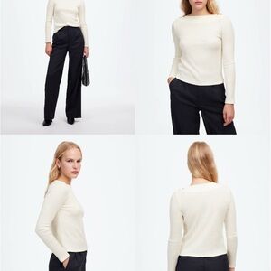 Madewell Boatneck Long-Sleeve Tee - Antique Cream